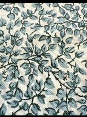 Cottagecore Blue Ivy Vines on Ivory Woven Cotton Fabric 1 yard + 31" L  x 45"